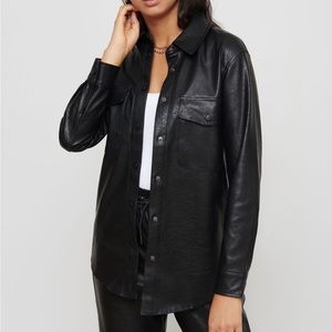 Dynamite faux leather oversized shirt